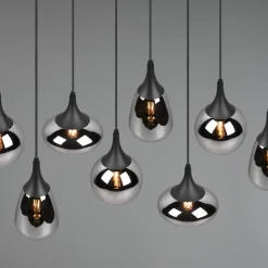Lampadari Cucina-Selezionato da Mazzolaluce Lampadario cromato da cucina 8 diffusore vetro h150 cm max