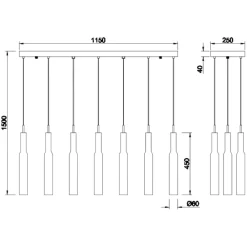 Lampadari Cucina-Selezionato da Mazzolaluce Lampadario cucina con pendenti led da 2300k a 4000k moderno