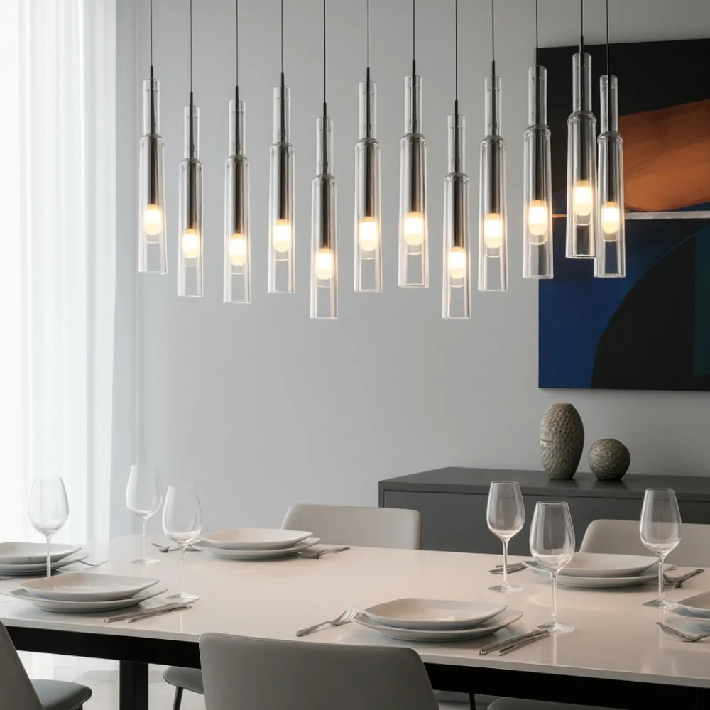 Lampadari Cucina-Selezionato da Mazzolaluce Lampadario cucina in vetro led da 2300k a 4000k moderno