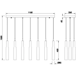 Lampadari Cucina-Selezionato da Mazzolaluce Lampadario cucina in vetro led da 2300k a 4000k moderno