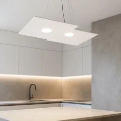 Lampadari Cucina-Top Light Lampadario cucina moderna bianco led plate