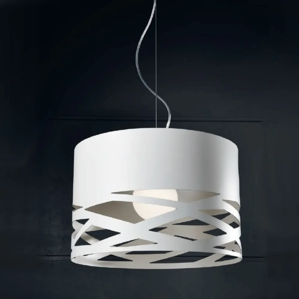 Lampadari Cucina-Selezionato da Mazzolaluce Lampadario cucina moderna in metallo bianco