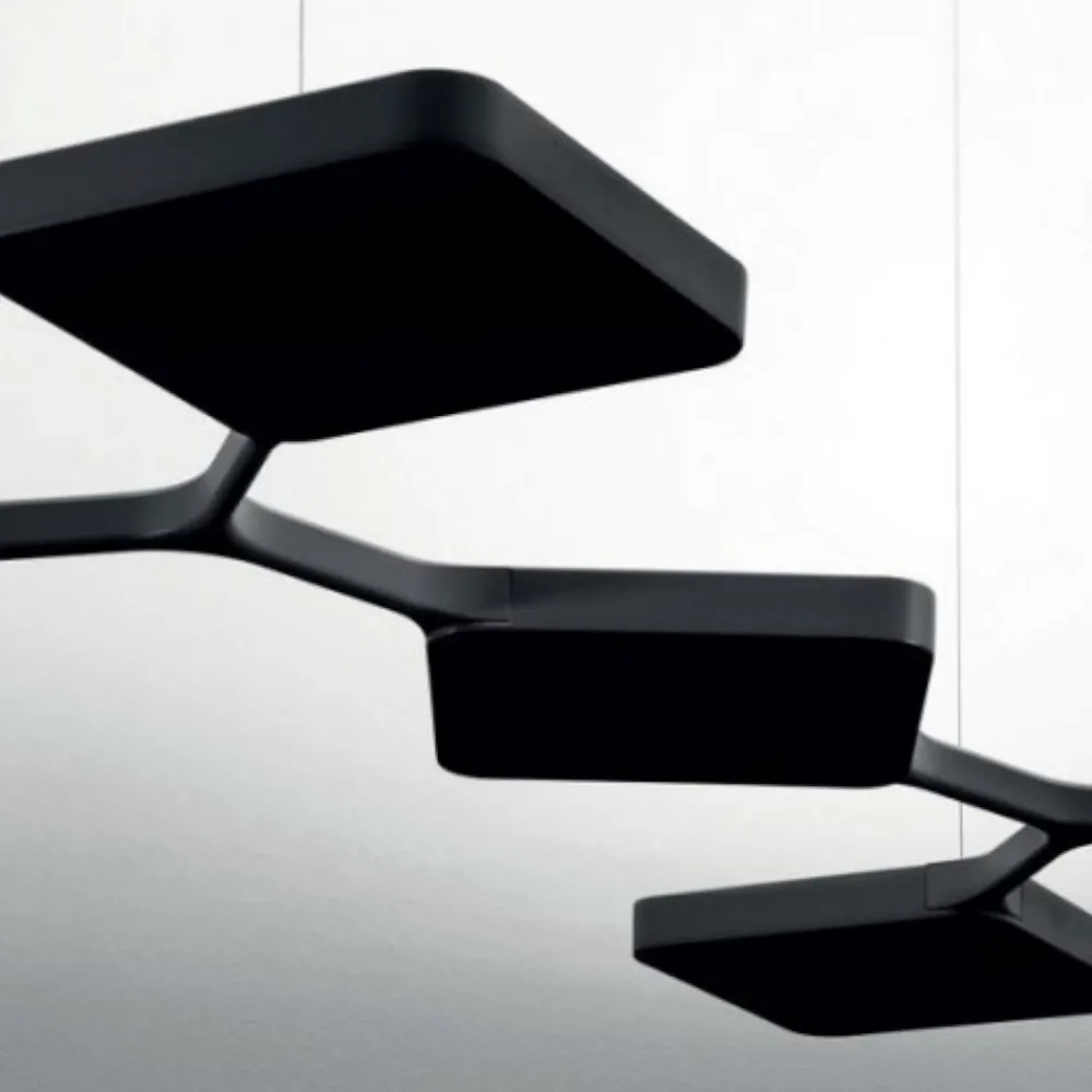 Lampadari Cucina-Stilnovo Lampadario cucina moderna nero led 91w quad