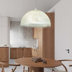 Lampadari Cucina-Selezionato da Mazzolaluce Lampadario cupola bianca 60cm fibra di vetro per cucina moderna