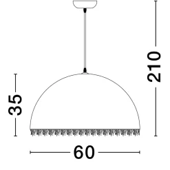 Lampadari Cucina-Selezionato da Mazzolaluce Lampadario cupola bianca 60cm fibra di vetro per cucina moderna