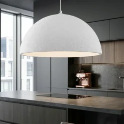 Lampadari Cucina-Selezionato da Mazzolaluce Lampadario cupola 60cm bianca effetto pietra per cucina