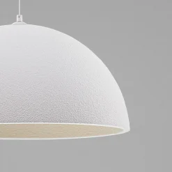 Lampadari Cucina-Selezionato da Mazzolaluce Lampadario cupola 60cm bianca effetto pietra per cucina
