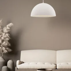 Lampadari Cucina-Selezionato da Mazzolaluce Lampadario cupola 60cm bianca effetto pietra per cucina