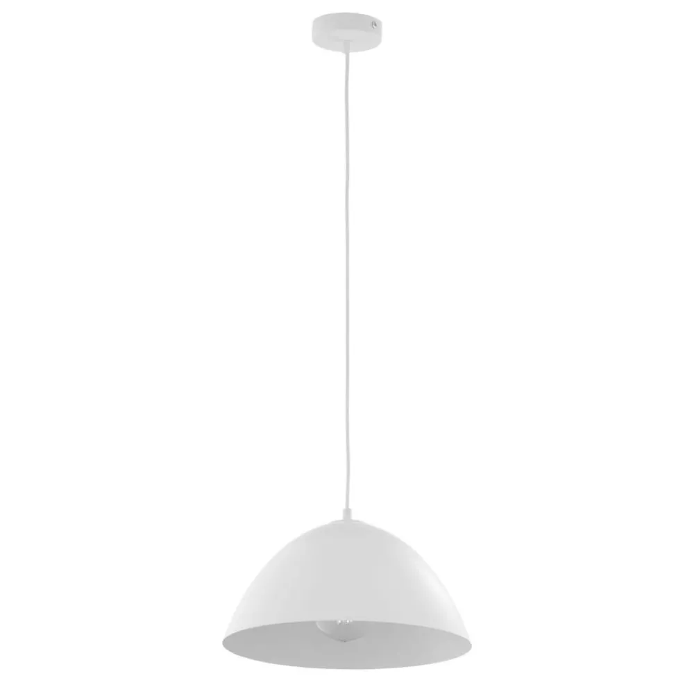 Lampadari Cucina-Selezionato da Mazzolaluce Lampadario cupola 34cm bianco di metallo per cucina