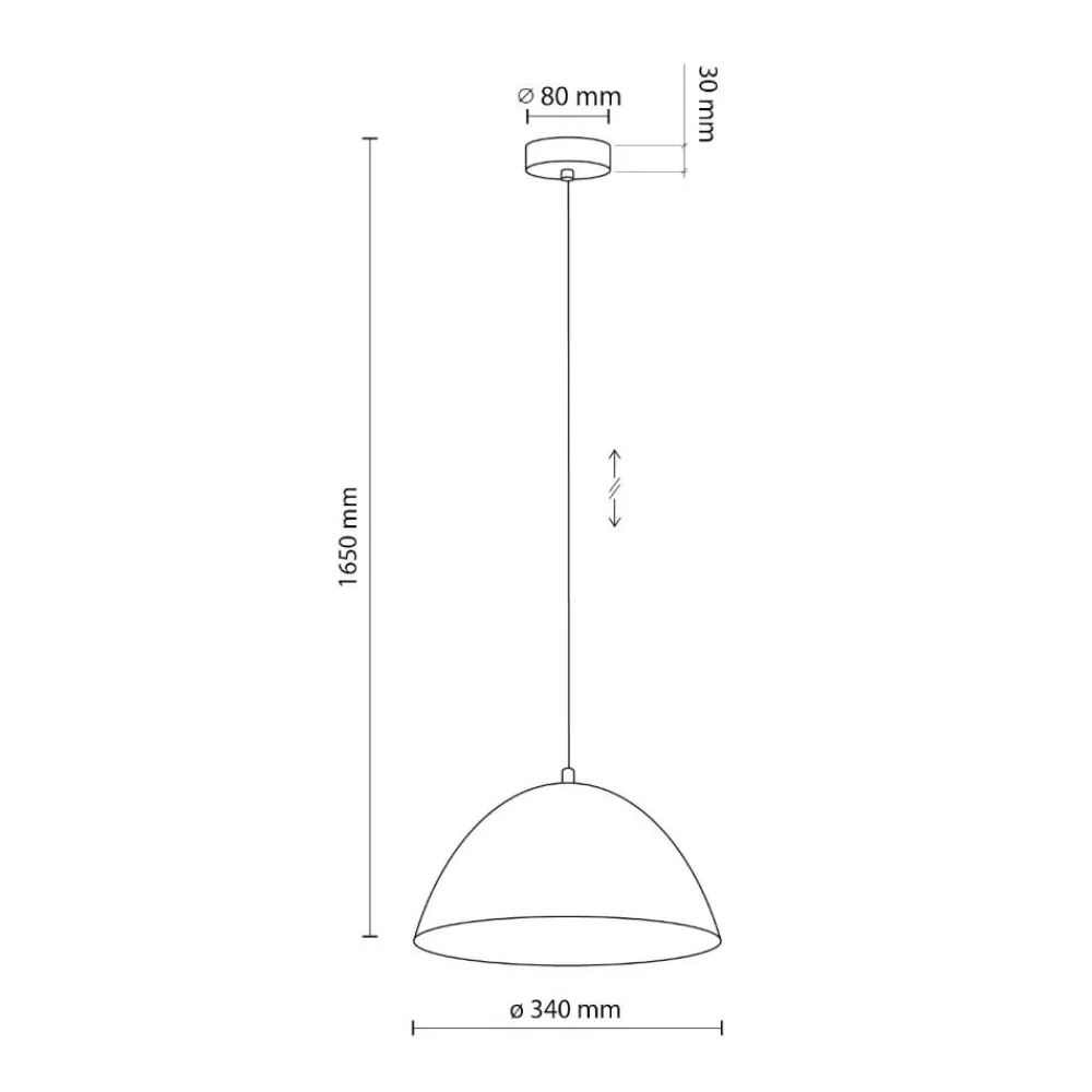 Lampadari Cucina-Selezionato da Mazzolaluce Lampadario cupola 34cm bianco di metallo per cucina