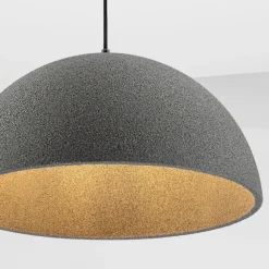 Lampadari Cucina-Selezionato da Mazzolaluce Lampadario cupola 50cm effetto pietra grigio antracite per cucina