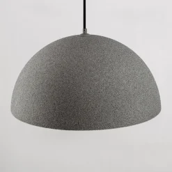 Lampadari Cucina-Selezionato da Mazzolaluce Lampadario cupola 50cm effetto pietra grigio antracite per cucina