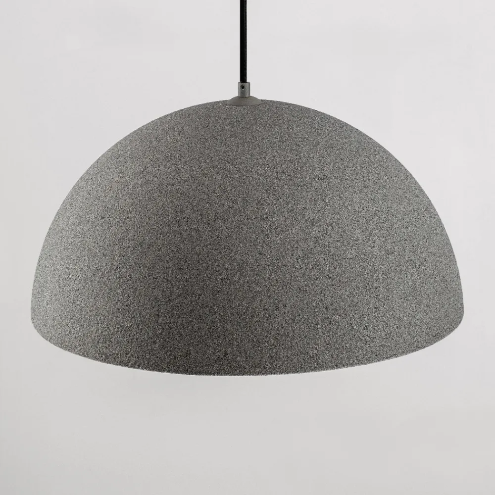 Lampadari Cucina-Selezionato da Mazzolaluce Lampadario cupola 50cm effetto pietra grigio antracite per cucina