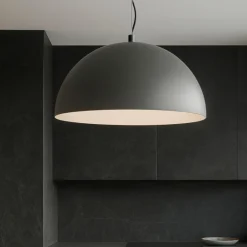Lampadari Cucina-Perenz Illuminazione Lampadario cupola 80cm grigio marrone per cucina moderna steel perenz