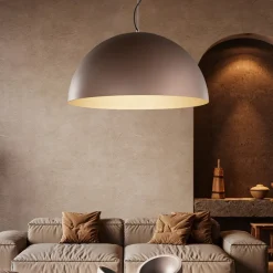 Lampadari Cucina-Perenz Illuminazione Lampadario cupola 50cm marrone oro steel