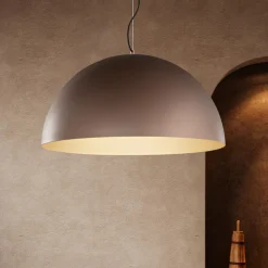 Lampadari Cucina-Perenz Illuminazione Lampadario cupola 60cm marrone oro per cucina steel perenz
