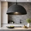 Lampadari Cucina-Selezionato da Mazzolaluce Lampadario cupola 42cm nera cartapesta per cucina moderna