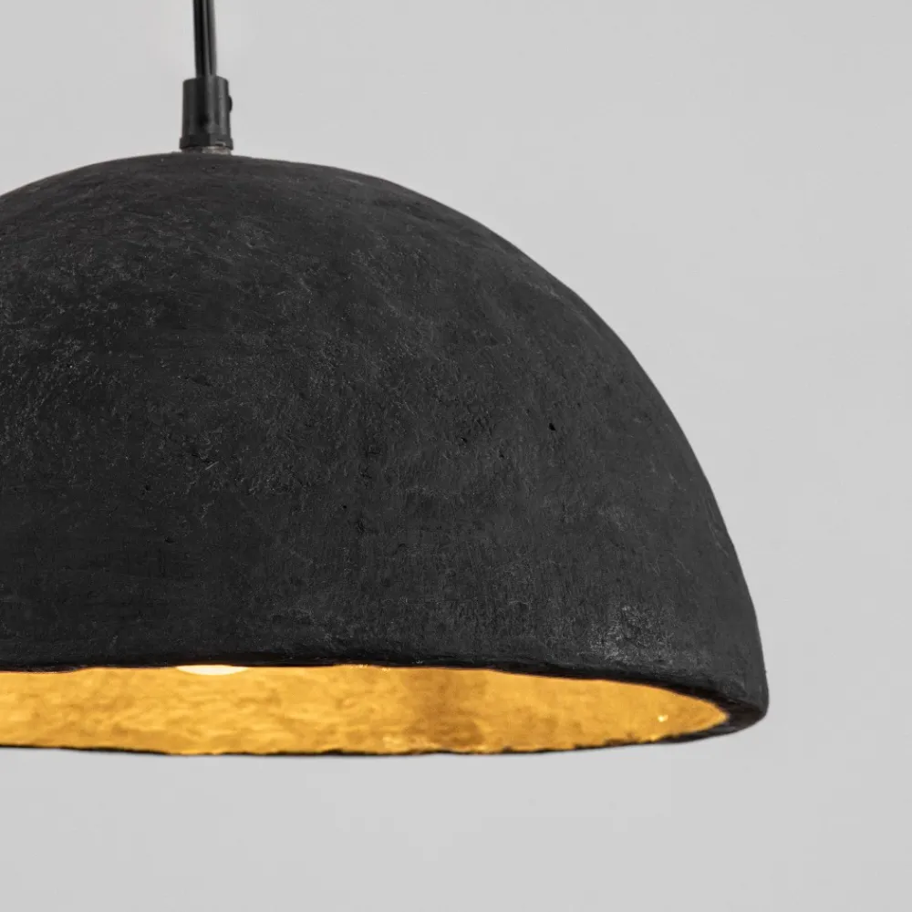 Lampadari Cucina-Selezionato da Mazzolaluce Lampadario cupola 42cm nera cartapesta per cucina moderna