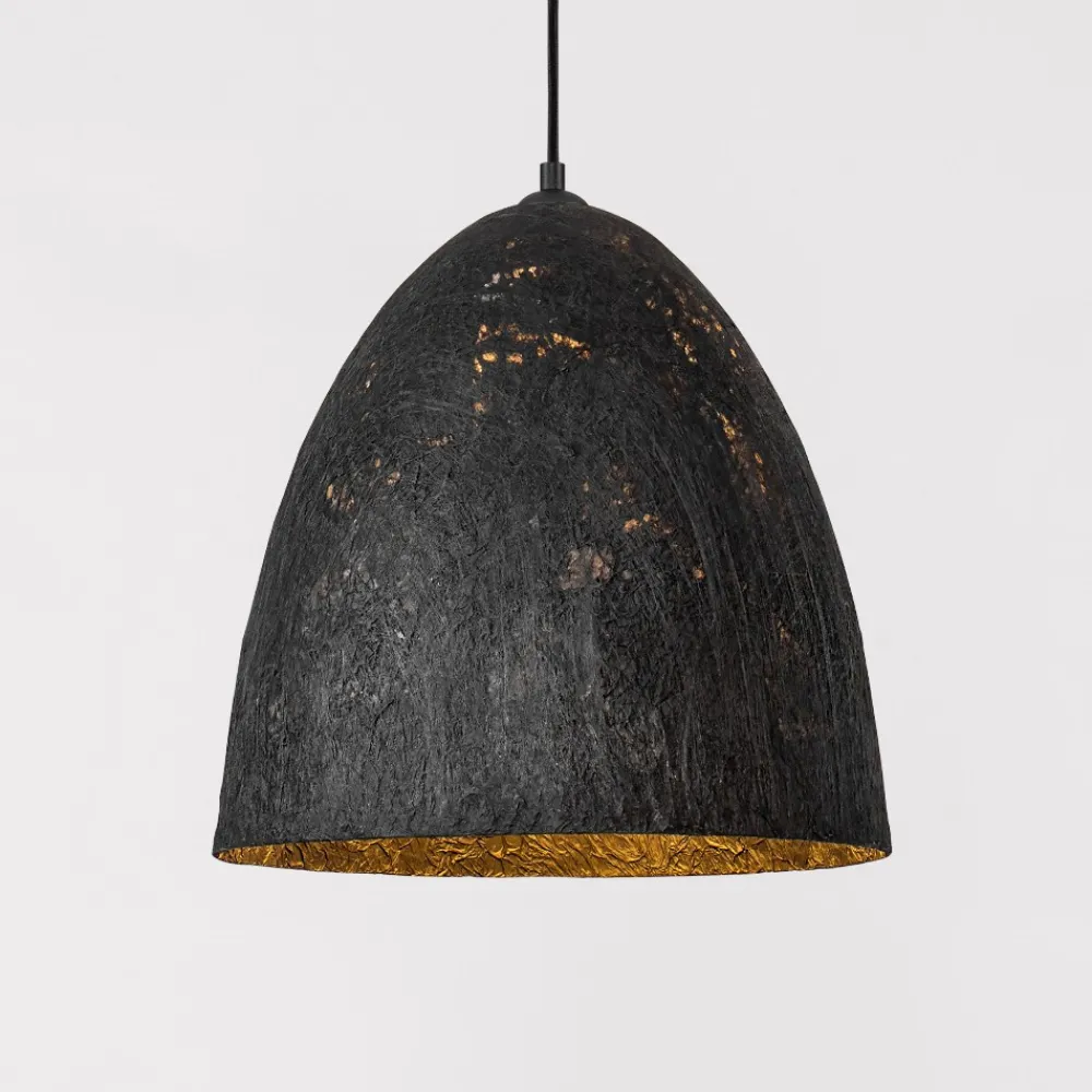 Lampadari Moderni-Selezionato da Mazzolaluce Lampadario cupola 50cm nero carta seta di gelso per sala da pranzo