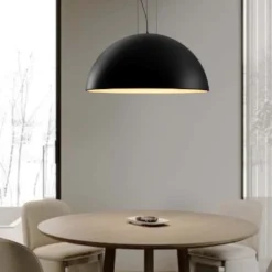 Lampadari Cucina-Selezionato da Mazzolaluce Lampadario cupola 70cm nero per cucina