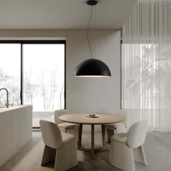 Lampadari Cucina-Selezionato da Mazzolaluce Lampadario cupola 70cm nero per cucina