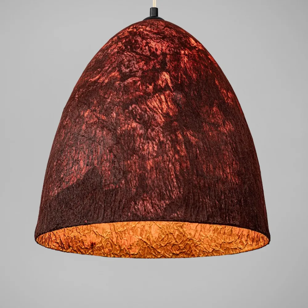 Lampadari Moderni-Selezionato da Mazzolaluce Lampadario cupola 36cm rossa a sospensione carta seta di gelso