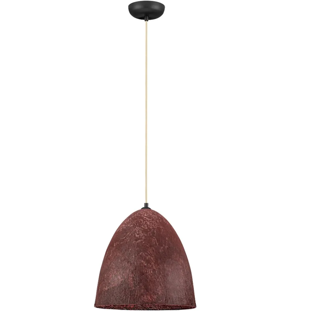 Lampadari Moderni-Selezionato da Mazzolaluce Lampadario cupola 36cm rossa a sospensione carta seta di gelso