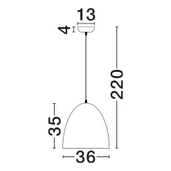 Lampadari Moderni-Selezionato da Mazzolaluce Lampadario cupola 36cm rossa a sospensione carta seta di gelso