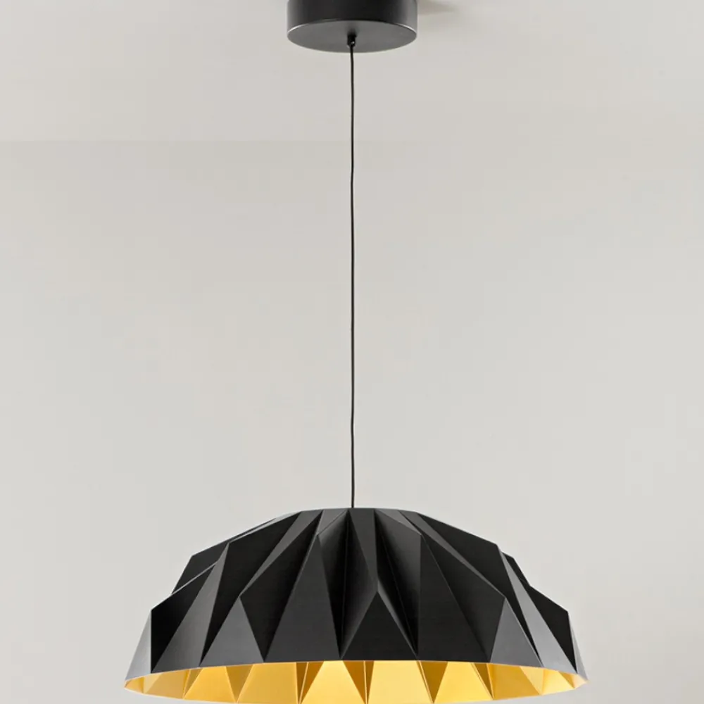 Lampadari Cucina-Perenz Illuminazione Lampadario cupola design nero oro prisma perenz per tavolo da pranzo