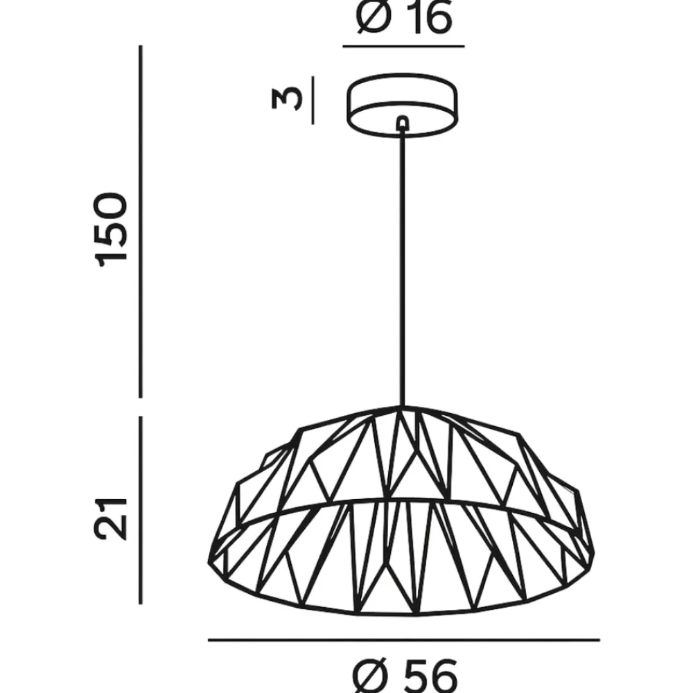 Lampadari Cucina-Perenz Illuminazione Lampadario cupola design nero oro prisma perenz per tavolo da pranzo
