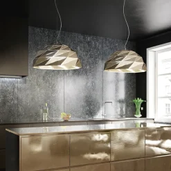 Lampadari Cucina-Perenz Illuminazione Lampadario cupola design per cucina moderna oro tilt perenz