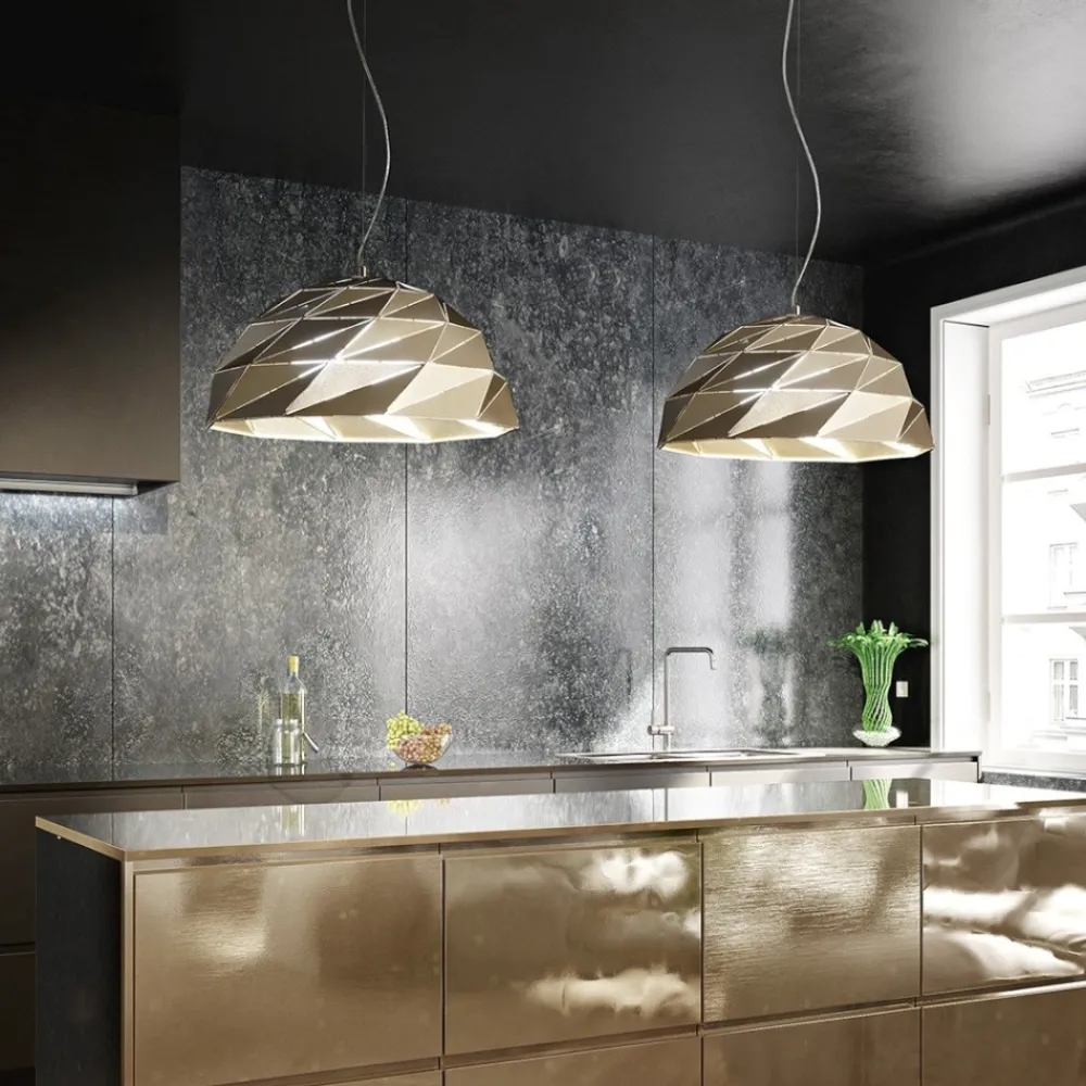 Lampadari Cucina-Perenz Illuminazione Lampadario cupola design per cucina moderna oro tilt perenz