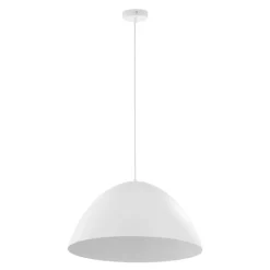 Lampadari Cucina-Selezionato da Mazzolaluce Lampadario cupola di metallo bianco 50cm per cucina moderna