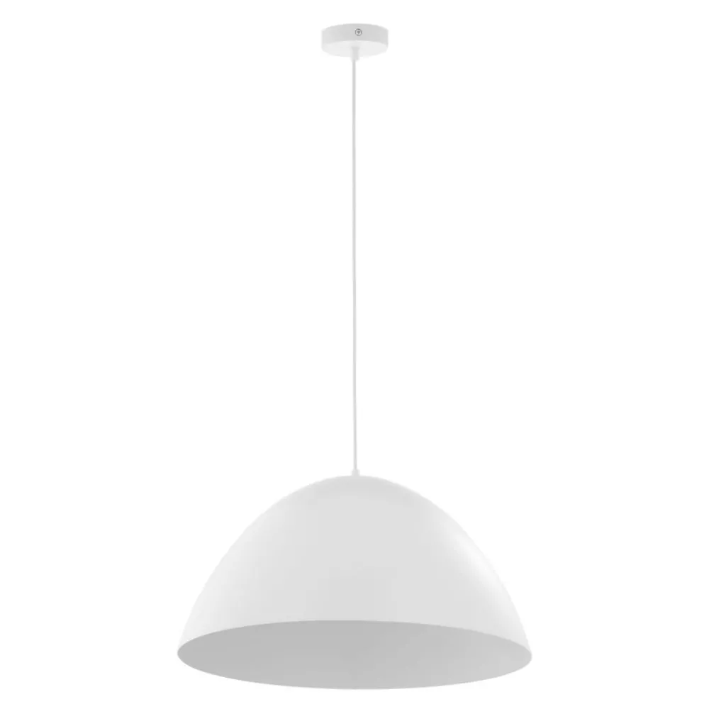 Lampadari Cucina-Selezionato da Mazzolaluce Lampadario cupola di metallo bianco 50cm per cucina moderna