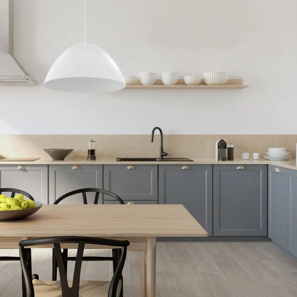 Lampadari Cucina-Selezionato da Mazzolaluce Lampadario cupola di metallo bianco 50cm per cucina moderna