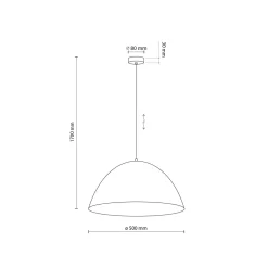 Lampadari Cucina-Selezionato da Mazzolaluce Lampadario cupola di metallo bianco 50cm per cucina moderna