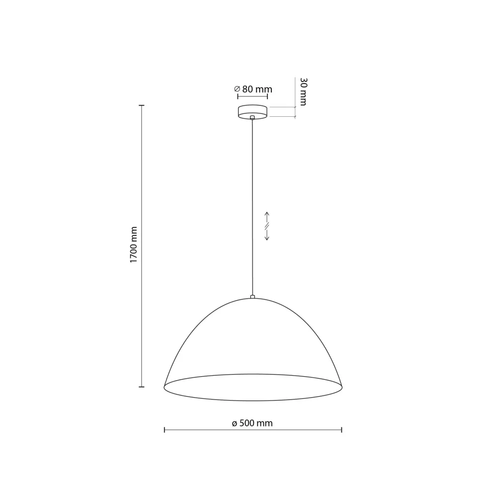 Lampadari Cucina-Selezionato da Mazzolaluce Lampadario cupola di metallo bianco 50cm per cucina moderna