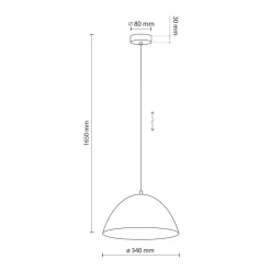 Lampadari Cucina-Selezionato da Mazzolaluce Lampadario cupola di metallo nero 34cm per cucina