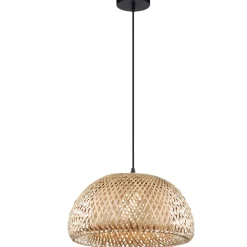 Lampadari Moderni-Selezionato da Mazzolaluce Lampadario cupola di rattan bamboo naturale per soggiorno