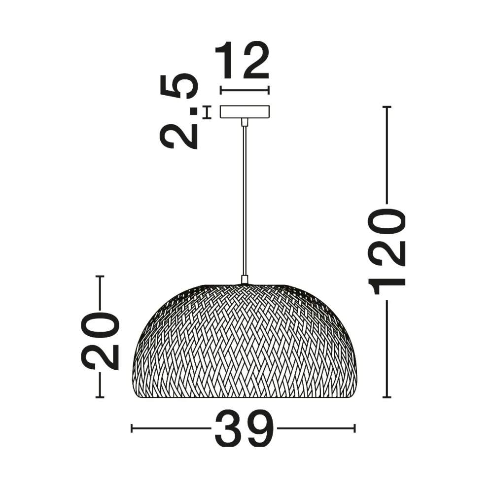 Lampadari Moderni-Selezionato da Mazzolaluce Lampadario cupola di rattan bamboo naturale per soggiorno