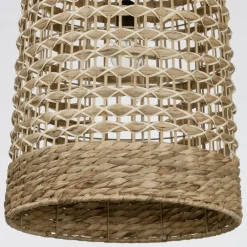 Lampadari Moderni-Selezionato da Mazzolaluce Lampadario cupola di rattan e giacinto essiccato per soggiorno