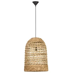 Lampadari Moderni-Selezionato da Mazzolaluce Lampadario cupola di rattan e giacinto essiccato per soggiorno