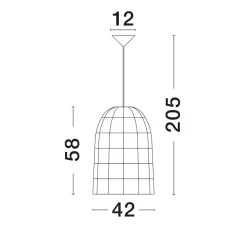 Lampadari Moderni-Selezionato da Mazzolaluce Lampadario cupola di rattan e giacinto essiccato per soggiorno
