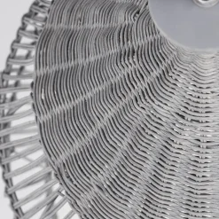 Lampadari Cucina-Selezionato da Mazzolaluce Lampadario cupola di rattan grigio 42 cm per cucina