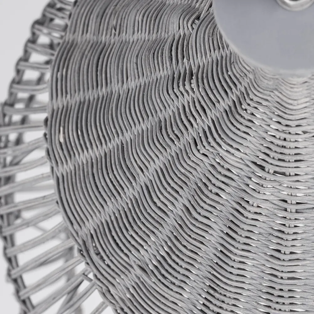 Lampadari Cucina-Selezionato da Mazzolaluce Lampadario cupola di rattan grigio 42 cm per cucina