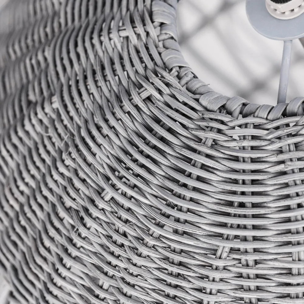 Lampadario Camera Da Letto-Selezionato da Mazzolaluce Lampadario cupola di rattan grigio 46 cm per camera da letto