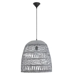 Lampadario Camera Da Letto-Selezionato da Mazzolaluce Lampadario cupola di rattan grigio 46 cm per camera da letto