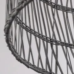 Lampadario Camera Da Letto-Selezionato da Mazzolaluce Lampadario cupola di rattan grigio 46 cm per camera da letto