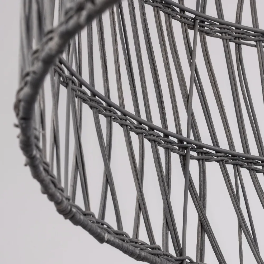Lampadario Camera Da Letto-Selezionato da Mazzolaluce Lampadario cupola di rattan grigio 46 cm per camera da letto