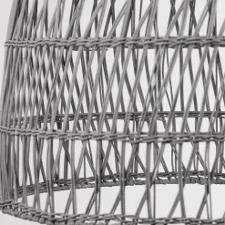 Lampadario Camera Da Letto-Selezionato da Mazzolaluce Lampadario cupola di rattan grigio 46 cm per camera da letto